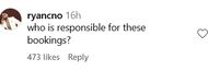 A user asks the person behind Ashley's singing (image via @ryancno on Instagram)